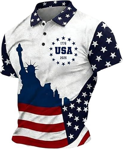 Men's 250Th Anniversary Printed Casual T-Shirt 250 Years of Freedom Shirt American Flag Patriotic, S-5XL