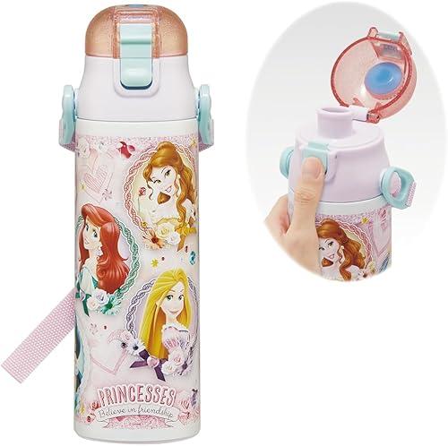 Skater SDC6N-A Children's Stainless Steel Water Bottle, Direct Drinking, 20.8 fl oz (580 ml), Disney Princess, 24, Children's Friendly, Lightweight, Cold Insulated, Sports Bottle, Cool, For Kids