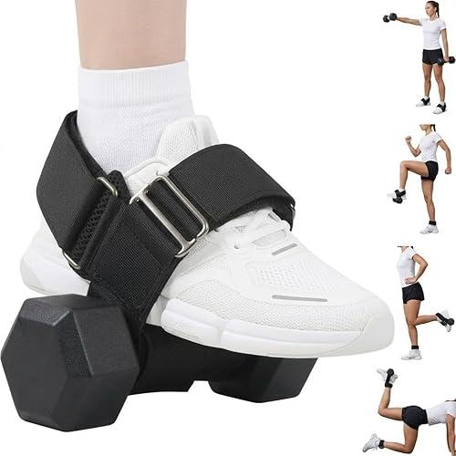 Kisangel 2Pcs Dumbbell Foot Attachment, Tibialis Trainer & Adjustable Ankle Straps for Weight Lifting, Hamstring Curls, Leg Extensions & Hip Strengt Training, Ankle Weight Holder for Home Gym Workouts