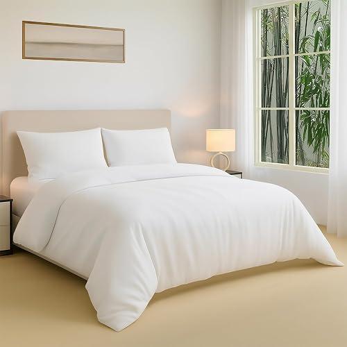 Kotton Culture 3 Pc 100% Viscose derived from Bamboo Duvet Cover Set Oversized King Size Cooling & Silky Soft Luxury Bedding for Hot Sleepers,Comforter Cover - Zipper Closure & 8 Corner Ties -White