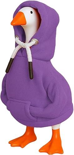 7 Inch Desk Goose Outfit Hoodie Magnetic Tabletop Decor Key Holder Costume Accessory for Home Office Desk Decorations (Purple)