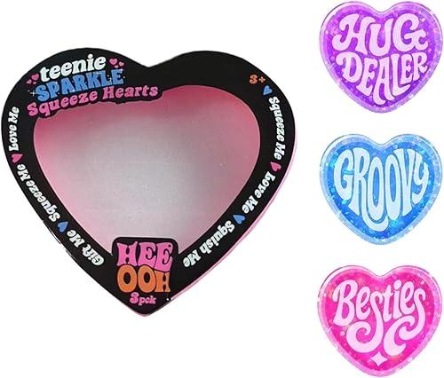 3Pcs Classic Squishy Fidget Toys Sensory Slow Rise Jumbo Squishy Heart Stress Balls Toy Big Squishies Slow Rising Fidget Squeeze Toys Love Shape Stress & Anxiety Relief for Adults and Kids