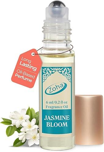 Zoha Jasmine Bloom | Roll on Perfumes for Women & Men | Alcohol-free Jasmine Perfume Oil | Travel Size Long Lasting Fragrance | 6ml Roller