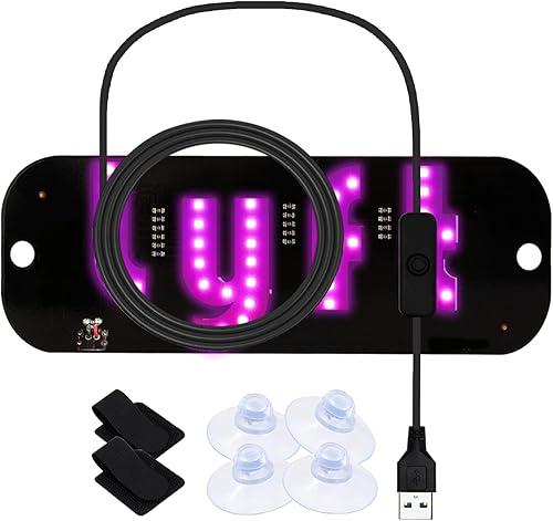 LED Light for Car, LED Sign for Car Windshield, Taxi Sign Decal with Suction Cups and Hook and Loop Cable Ties USB Plug, Trucks, SUV (Pink)