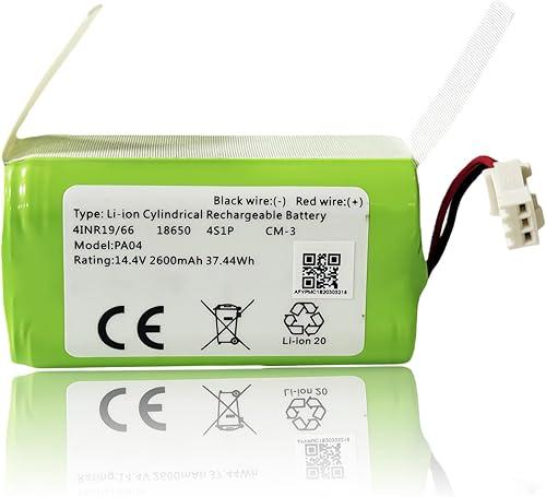 2600mAh PA04 Replacement Battery Compatible with Ecovacs Deebot N79 N79S N79W N79SE DN622 601 661 Eufy RoboVac 11 11S MAX 12 15T 30C 15C 25C 30 35C G10 G20 G30 R500 R450 RV750 RV720 3-Prong Connector