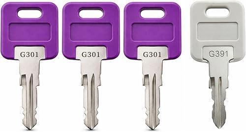 G369 Replacement Keys, 3 Pack, Compatible with Global Link RV Trailer Camper Locks, Pre Cut to Key Code Series G301–G390, with one G391 Key