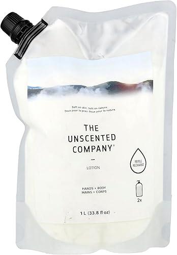The Unscented Company Lotion, Hands + Body, Refill, Fragrance Free, 33.8 fl oz (1 l)