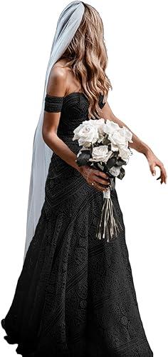 Women's Bohemian Wedding Dresses Sweetheart Mermaid Lace Bridal Gown
