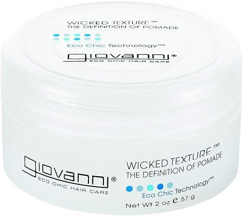 GIOVANNI Wicked Texture The Definition Of Pomade - Styling Hair Pomade, Helps to Shape Hair & Smooth Texture, Water Based Pomade that Washes Out Easily, Vegan, Paraben Free, Color Safe - 2 Oz