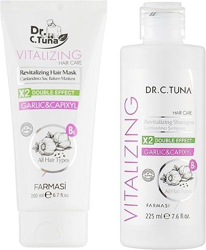 FARMASI Garlic Hair Care Set: FARMASI Cream hair mask with garlic extract & FARMASI Shampoo with garlic extract (225ml/7,6flOz)
