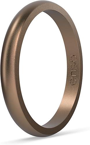 Enso Rings Halo Elements Silicone Ring – Stackable Wedding Engagement Band – Thin Minimalist Band – 2.54mm Wide, 1.5mm Thick