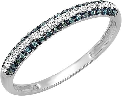 Dazzlingrock Collection 0.20 Ctw 14K Real Solid Gold Round White Natural Diamond Women Wedding Anniversary Band