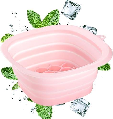 Silicone Facial Tub, Portable Ice Bowl, Skincare Utility with Compact Feature, Household Fixture with Secure Grip, 10.08x9.45x4.49 inches Beauty Accessory, Cold Water Container for Men Women Apartment