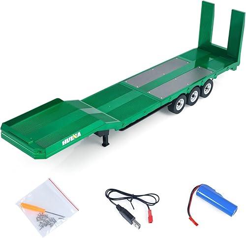 TOUCAN RC HOBBY HUINA 1/18 Plastic Flatbed Semi Trailer 1502 for Radio Controlled Tractor Truck 1501 Electric Support Legs Battery No Light
