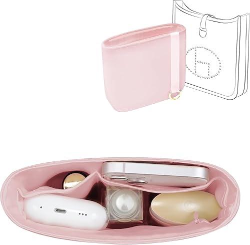 Fits for Evelyne 23 Bag Insert, Premium Silk Purse Organizer Insert, Smooth Touch & Lightweight，Luxury Handbag Organizer with Gift Box Fits For Hermes(Evelyne 23,Pink)