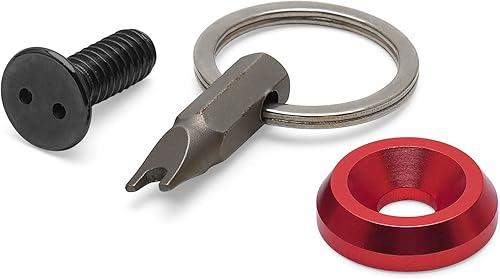 Seat Bolt Screw 1/4"-20 Thread w/Anti Theft Ring for Harley 1996-2025 Touring Dyna Softail Sportster 883 XL1200 Road King Electra Glide Street Glides (Red Black)