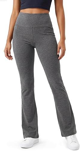Zylioo Women's Tall Cotton Flare Leggings with Side Pockets High Waist Extra Long Full Length Yoga Pants for Tall Women