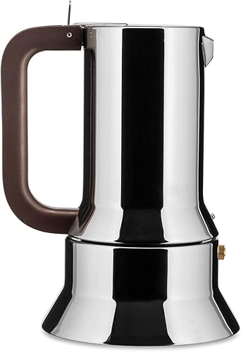 Alessi 9090/6 - Design Stovetop Espresso Coffee Maker, 18/10 Stainless Steel, Mirror Polished, 6 cups