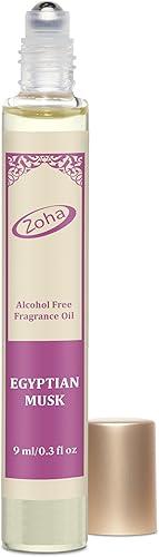 Zoha Egyptian Musk | Roll on Perfumes for Women & Men | Alcohol-free Egyptian Perfume Oil | Travel Size Long Lasting Fragrance | 9ml Roller