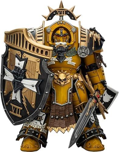 JOYTOY Warhammer 30k Horus Heresy Imperial Fists Legion Praetor in Tartaros Terminator Armour with Power Sword and Vigil Storm Shield 1:18 Action Figure Joy Toy Model Mecha Ages 15+, Height 5.6 inch