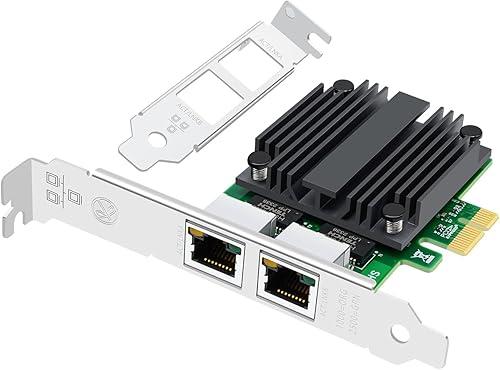 Dual-Port Server Network Card with Intel I226-V Chip PCI-E X1 2.5G Gigabit Ethernet Card RJ45 LAN Network Adapter Support Windows/10/11/Windows server/2022