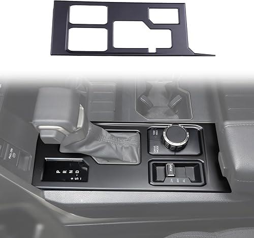 HAPPYHORSE Central Control Gear Shift Panel Trim Cover Compatible with Toyot@ Tundra/Sequoia 2022-2025 Car Gear Shift Control Anti-Scratch Panel Protection Cover Decorative (Matt Black, with 4WD)