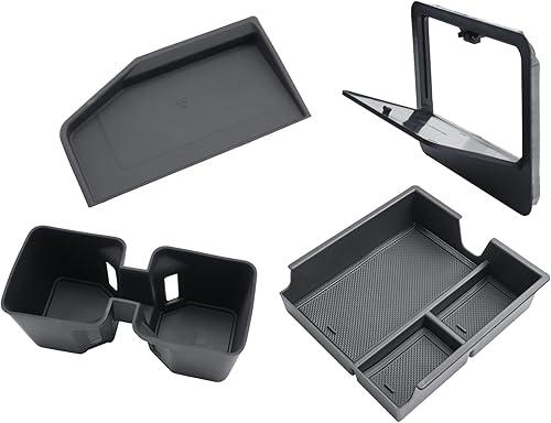 CDEFG 4Pcs for 2024 2025 2026 Lexus GX 550 Center Console Organizer 2024-2026 GX550 Accessories Middle Console & Armrest Hidden Storage Box & Cup Holder & Wireless Charging Mat(Not for Cool Box)