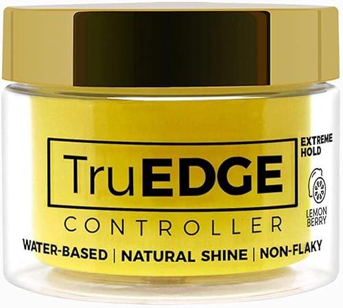 NICKA K NEW YORK Tyche TruEDGE Plus Controller – 100ml / 3.38 fl oz – Water-Based, Black Castor Oil & Hemp Seed Oil – Long-Lasting Hold, Non-Flaky, Natural Shine, 8 Fragrances (HETR17 Lemon Berry)
