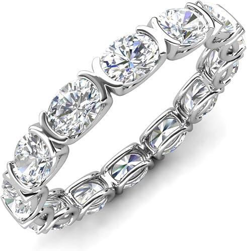 TriJewels 2.10 ctw Oval Shape Lab Grown Diamond Eternity Band in 14K Gold