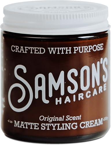 SAMSON'S HAIRCARE Matte Styling Cream, Best Matte Finish with Easy Application, Nourishes and holds hair, Ideal for both Men & Women, 4 oz.