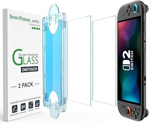 amFilm Auto-Alignment OneTouch for Nintendo Switch 2 Screen Protector [7.9''] 2025 Tempered Glass, Accessories, 30 seconds Installation, Bubble Free, Scratch Resistant, Touch Sensitive, Transparent [2 Pack] — 10% off