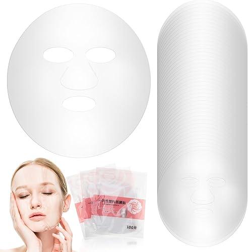 VOSAREA 300pcs Facial Plastic Mask Sheets | Clear Plastic for Skincare Spa Salon Home Use - Facial Sheet Masks for Moisture Retention
