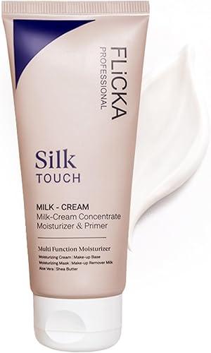 FLiCKA Silk Touch 3 in 1 Moisturizer and Primer for Face Hydrating, Lightweight, Long-Lasting Pore Minimizer Dermatologically Tested All Skin Types Makeup Base 60g Cruelty-Free (Pack of 1)