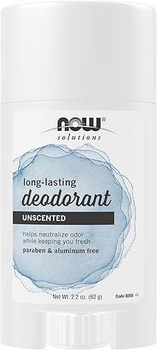 NOW Foods Solutions, Long Lasting Deodorant, Unscented, Paraben & Aluminum Free, 2.2-Ounce