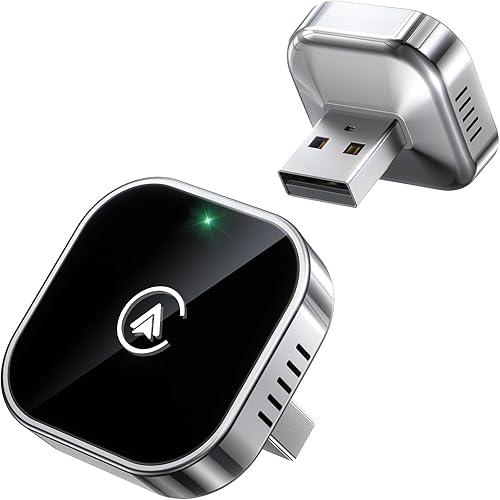 Teeran 2 in 1 Wireless CarPlay and Android Auto Adapter, Easy Setup Plug and Play, Fast Seamless Use Supports 1000+ Car's with Built-in Wired Car Play/Android Auto, Compact Sleek Design Car Adapter