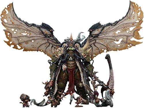JOYTOY Warhammer 40K Mortarion, Daemon Primarch of Nurgle with Ancient Weapons‘The Lantern' and ‘Silence' 1:18 Scale Action Figure Mecha Joy Toy Collection Model Gift