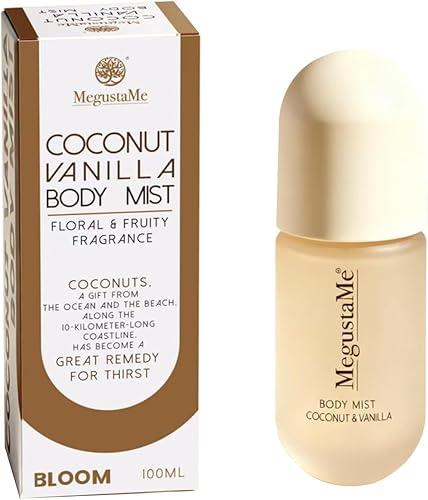 Coconut Vanilla Body Spray | Paraben-Free & Phthalate-Free | Long-Lasting Fresh Fragrance | coconut body spray | vanilla coconut perfumes for women, 3.38 fl oz (100ml)