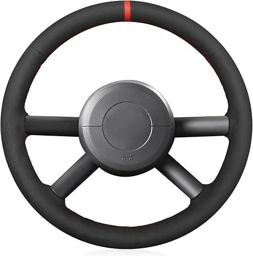 MEWANT Steering Wheel Cover for Jeep Wrangler (JK) 2007-2010 Hand-Stitched Car Steering Wrap for Jeep Wrangler