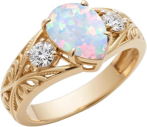 2CT Pear Gemstone Filigree Vintage Rings for Women Promise Wedding Anniversary Ring Bithstone Jewelry Gifts for Her Size 4-15