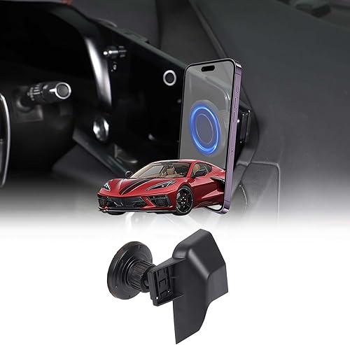 Car Phone Holder Compatible with Chevrolet Corvette C8 2020-2025 Stingray Center Console Dashboard Phone Mount Magnetic Phone Mount Dash Clip Accessories