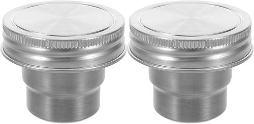 2 Sets Mason Jar Divider Cup with Stainless Steel Lid - 70ml Meal Prep Salad Dressing Container Insert for Veggies Snacks Sealing Lid Fits Regular Mason Jars