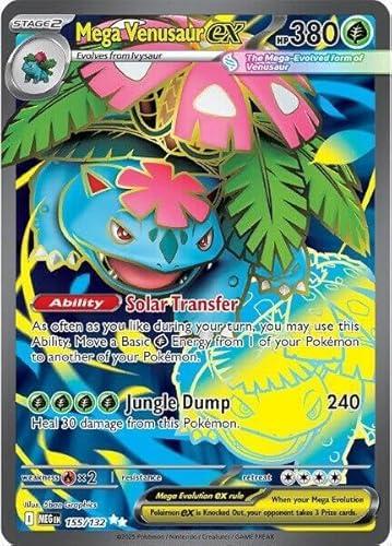 Pokemon - Mega Venusaur ex - 155/132 - ME01: Mega Evolution (MEG) - Ultra Rare - Full Art - Single Card