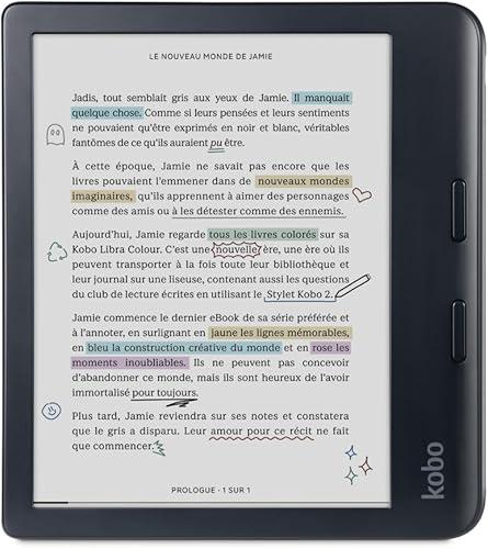 Kobo Libra Colour | eReader | 7” Glare-Free Colour E Ink Kaleido™ 3 Display | Dark Mode Option | Audiobooks | Waterproof | Black — 16% off
