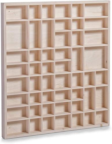 Zeller 12106 Display Case Length 52 cm Width 3.5 cm Height 46 cm Pine Wood Natural