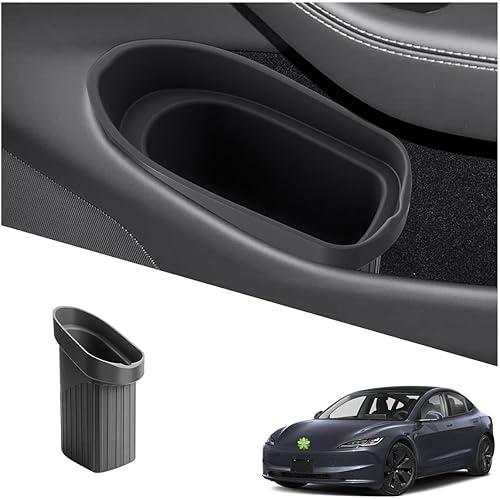 Ruiya Door Trash Can for Tesla Model Y 2025-2026/Model 3 2024-2026,Waterproof Silicone Auto Garbage Can Portable Door Built-in Trash Bin, Interior Accessories for Model Y/3