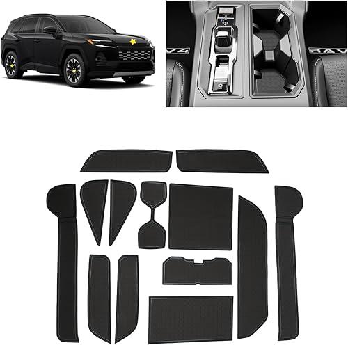SKTU for 2026 Toyota RAV4 Door Slot Mat for 2026+ Toyota RAV4 Non-Slip Interior Door Groove Gate Pad 13PCS Fit 2026 RAV4 Accessories Door Compartment Cup Console Liners 2026 RAV4 Floor Mat (Black)