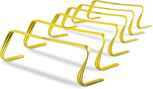 SKLZ 6X Ultra Durable Agility Hurdles - for Athletes of All Skill Levels,6pk of 6-in Tall Hurdles,Bright Yellow Color,Made of Durable, Composite Materials,Easy to Set up & Transport,Comes w/Carry Bag