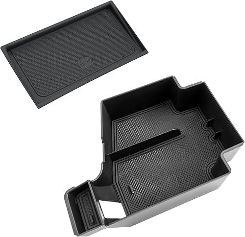 CDEFG 2Pcs for 2026 Volvo XC60 Center Console Organizer for 2026 Volvo XC60 Accessories Middle Console Tray Armrest Storage Box Wireless Charging Cover