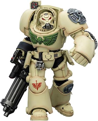 JOYTOY Warhammer 40K Dark Angels Terminator 3 with Power Fist and Assault Cannon 1:18 Action Figure Mecha Joy Toy Model Collectible Figurine Ages 15+, Height 5.6 inch