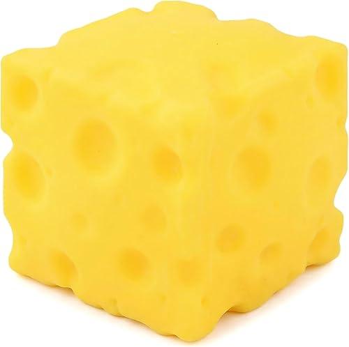 Cheese Squishy Fidget Toys for Adults & Kids, Jumbo Squishy Cheese Stress Ball for Anxiety Relief, Realistic Food Squishies Sensory Toy for ADHD Autism, Soft Slow Rising Cheese Block Squishy Gift